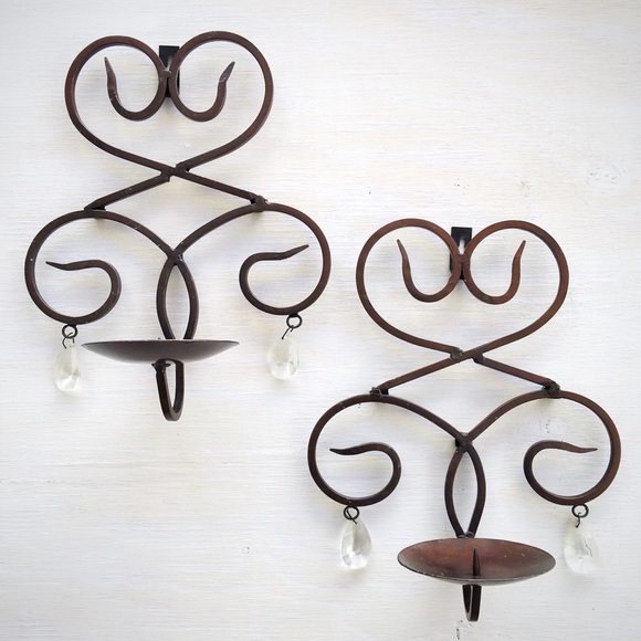 Vintage Other - Vintage | Rustic Wrought Iron Candle Sconces